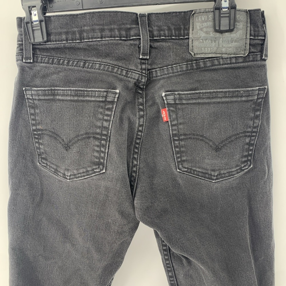 Levi's 511 Slim Fit Jeans Mens 29x32 Washed Black Denim Waterless Levis - Picture 4 of 8